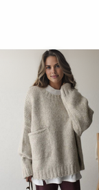 R&B | Übergroßer Strickpullover mit Tasche