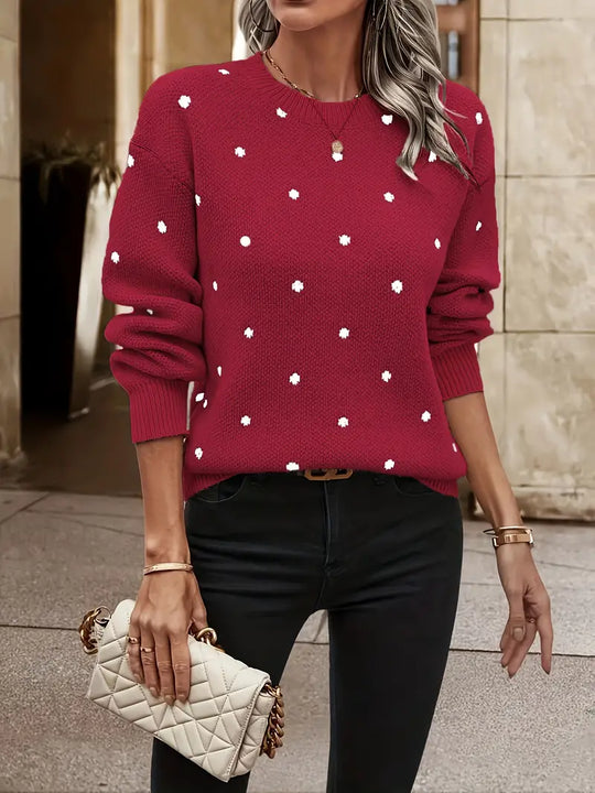 R&B | Gestickter Pullover mit Punkten