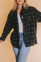 R&B | Karierte Jacke mit Großen Taschen Polyester-baumwolle Schick und Vielseitig