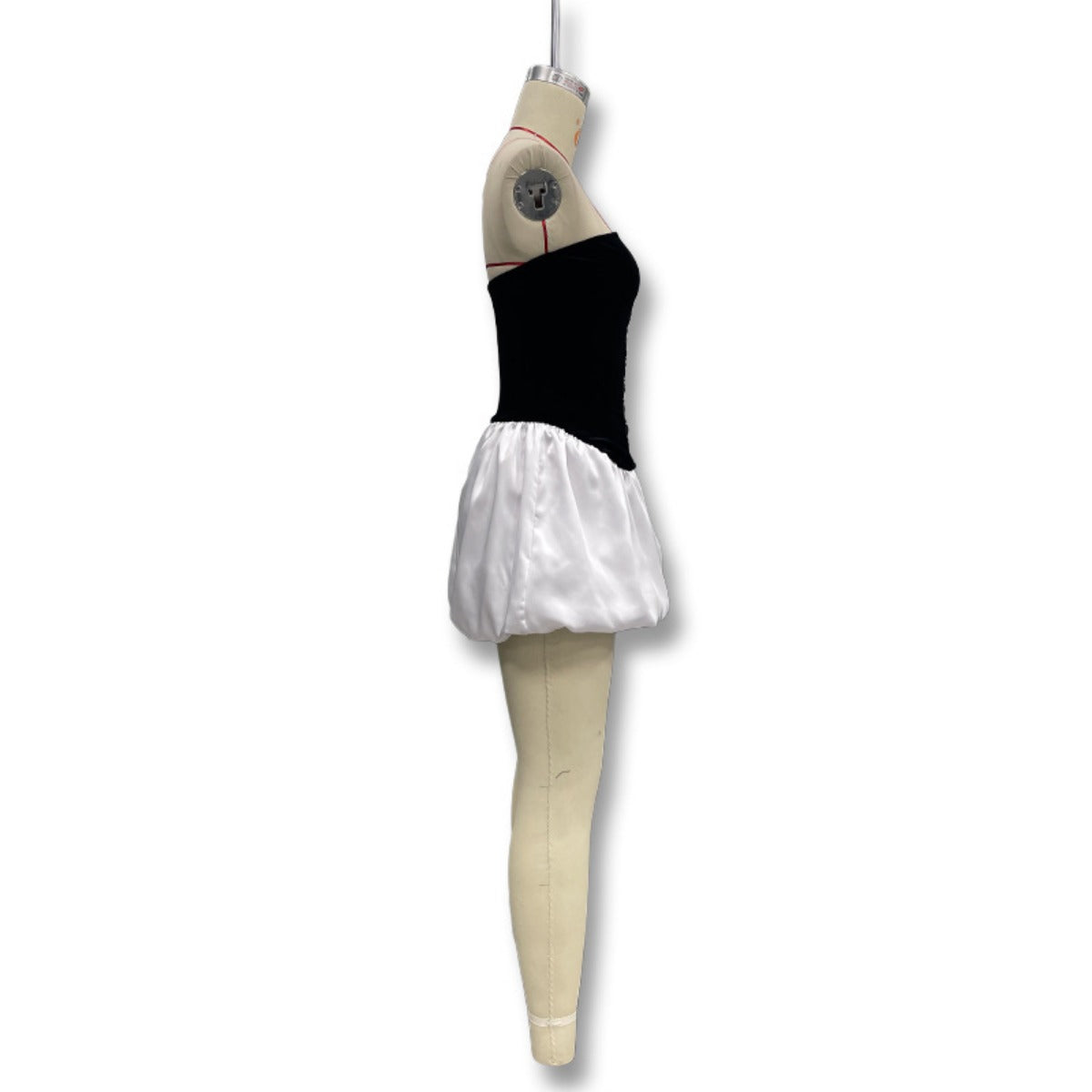R&B | Kontrastierende Farbe einreihig Tube Top Kleid Kleid