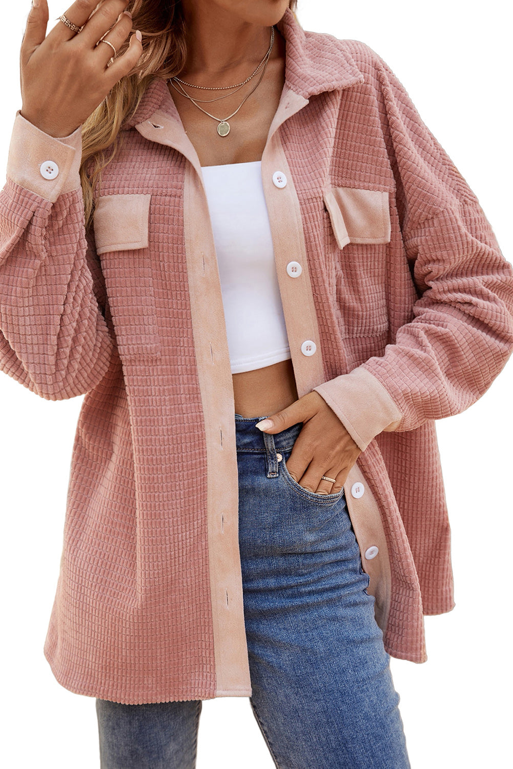 R&B | Shirtjacke Im Quilt-design Baumwollmischung Weich und Trendy