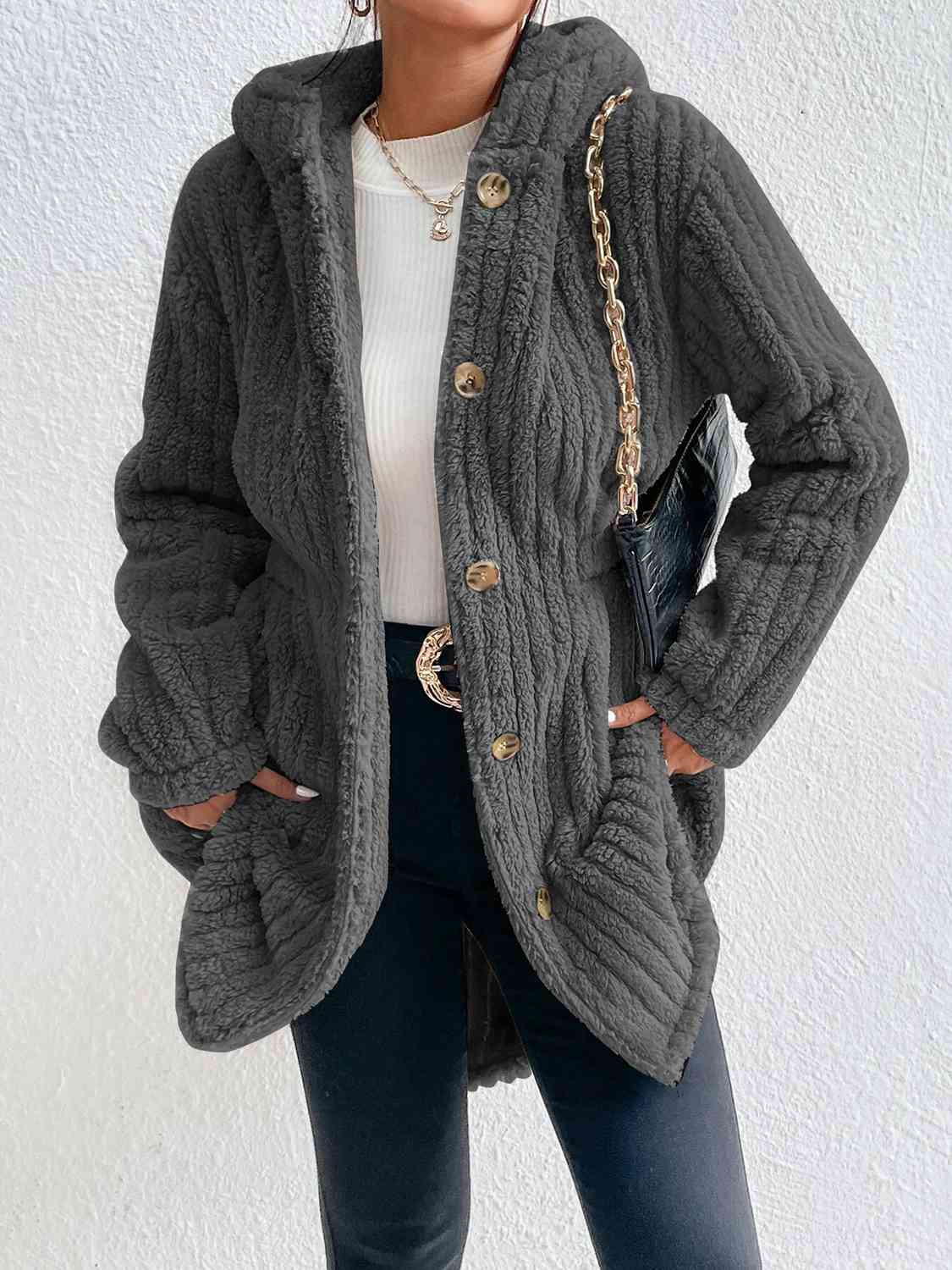 R&B | Button Down Kapuzenmantel