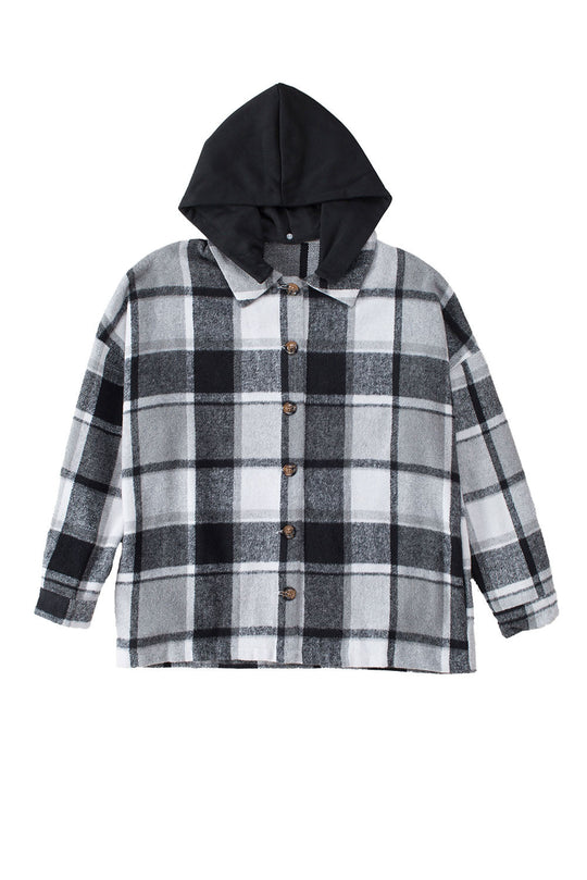 R&B | Gitter Oversized Jacke mit Kapuze Lässiger Komfort Warm und Trendy