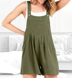 R&B | Jumpsuit-Shorts aus Baumwolle und Leinen mit weitem Bein