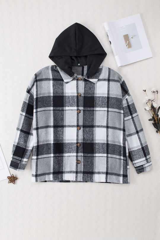 R&B | Gitter Oversized Jacke mit Kapuze Lässiger Komfort Warm und Trendy