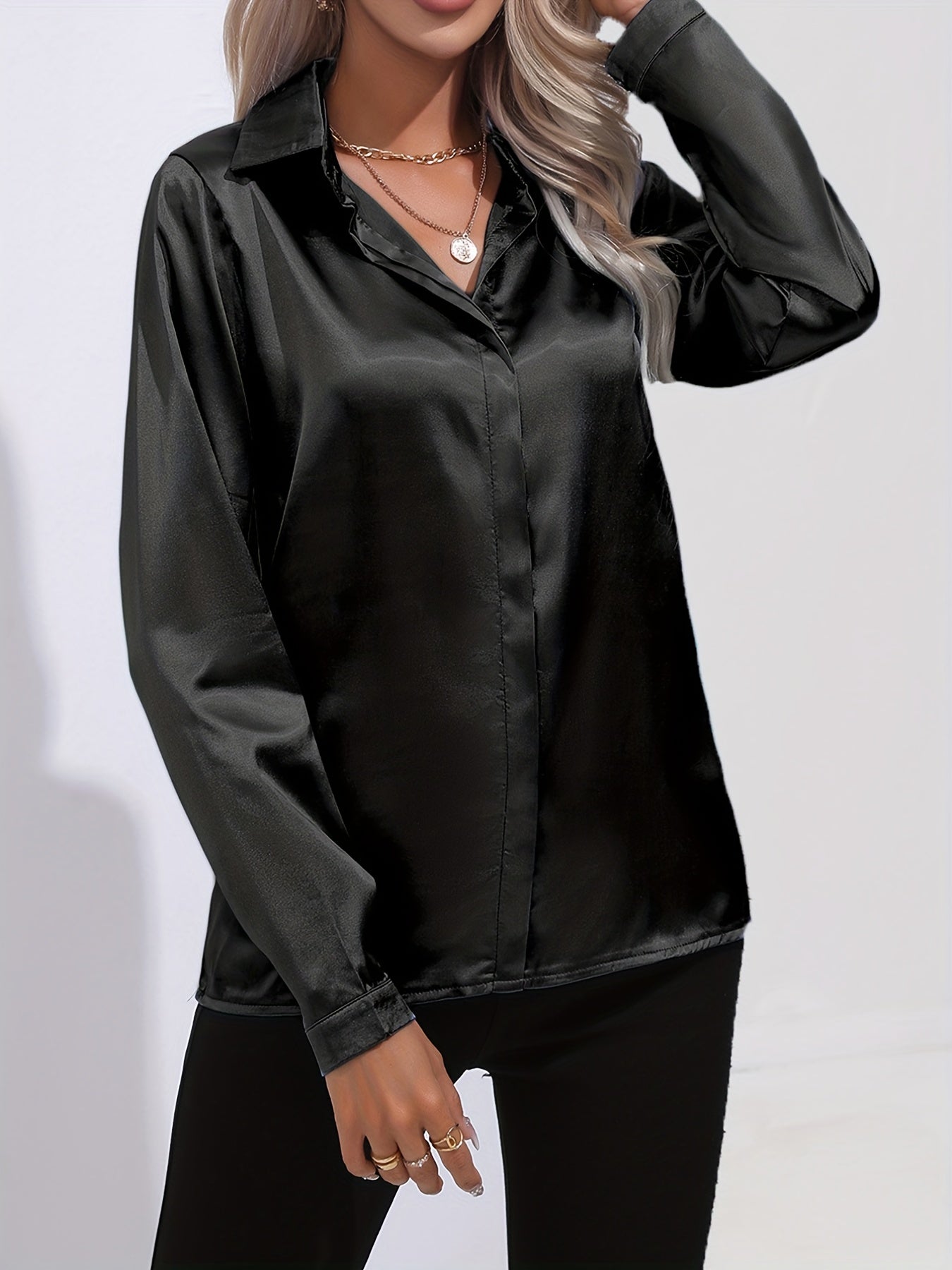 R&B | Damen Elegante Satinbluse