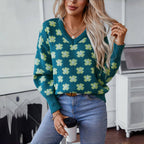 R&B | Strickpullover mit Blumenmuster
