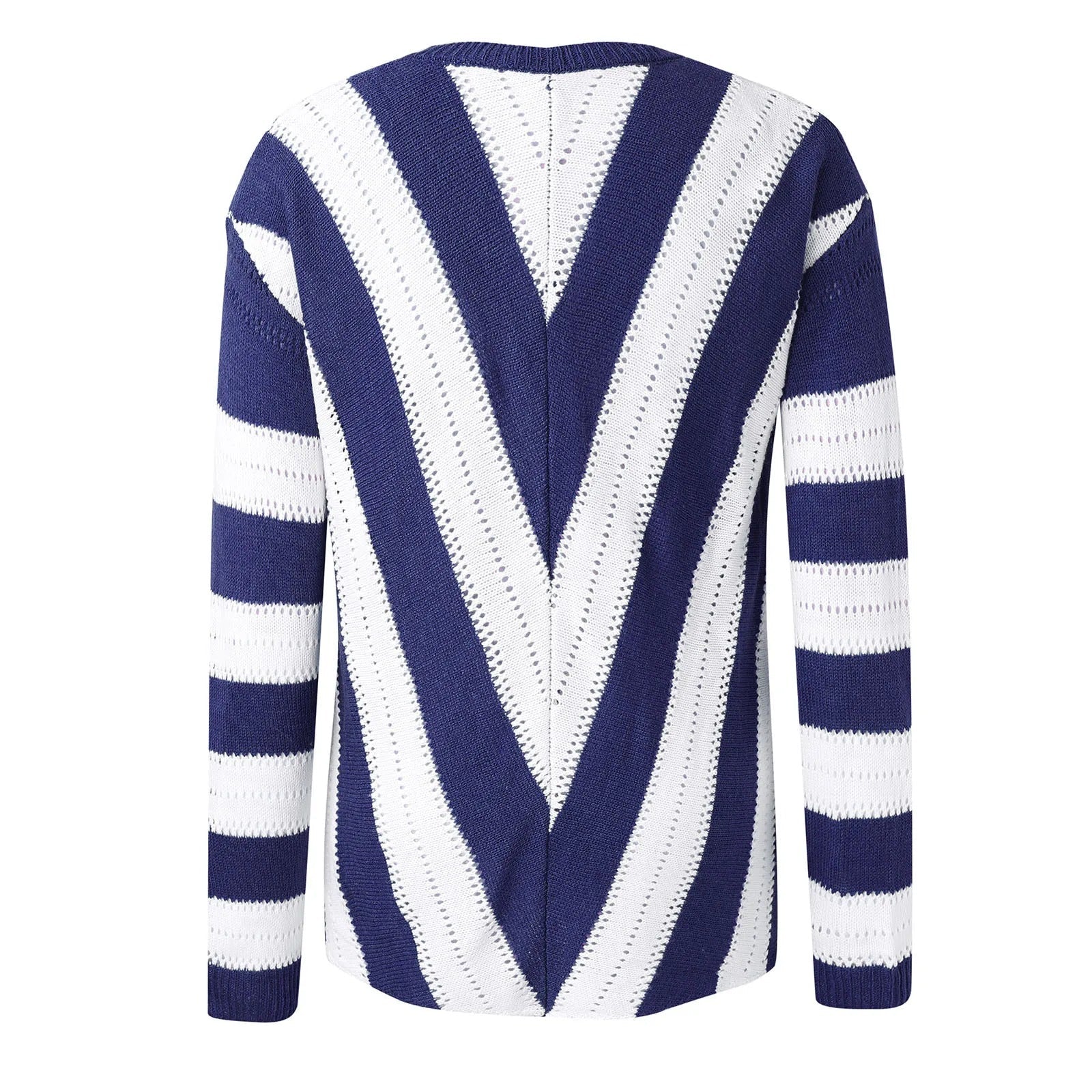 R&B | Gemütlicher gestreifter Pullover mit V-Kragen für Damen