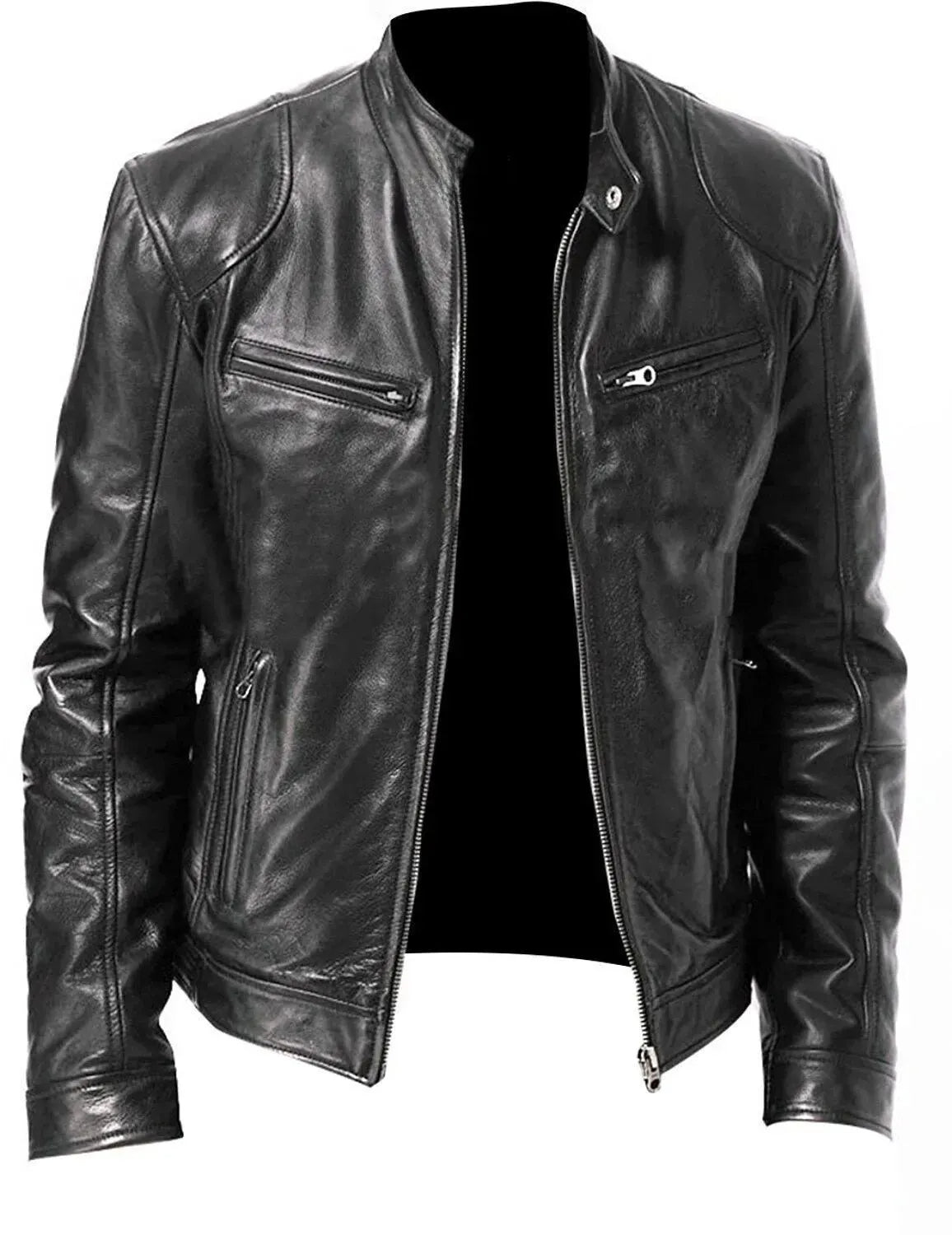 R&B | Robuste Leder-Motorradjacke Bikerjacke für Herren Erwan