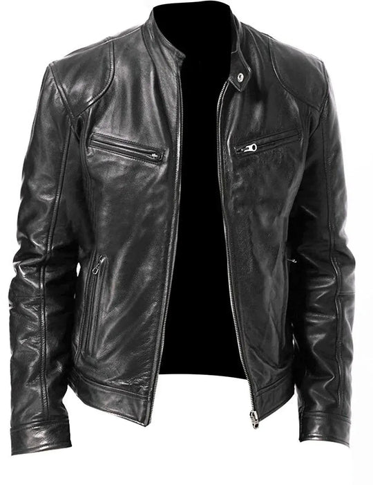 R&B | Robuste Leder-Motorradjacke Bikerjacke für Herren Erwan