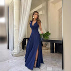R&B | Abendkleid Langer Plissierter Einfarbiger
