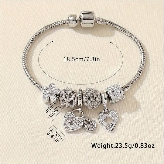 R&B Modisches Armband mit Strasssteinen und Blumen