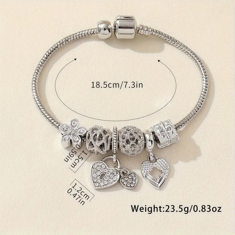 R&B Modisches Armband mit Strasssteinen und Blumen