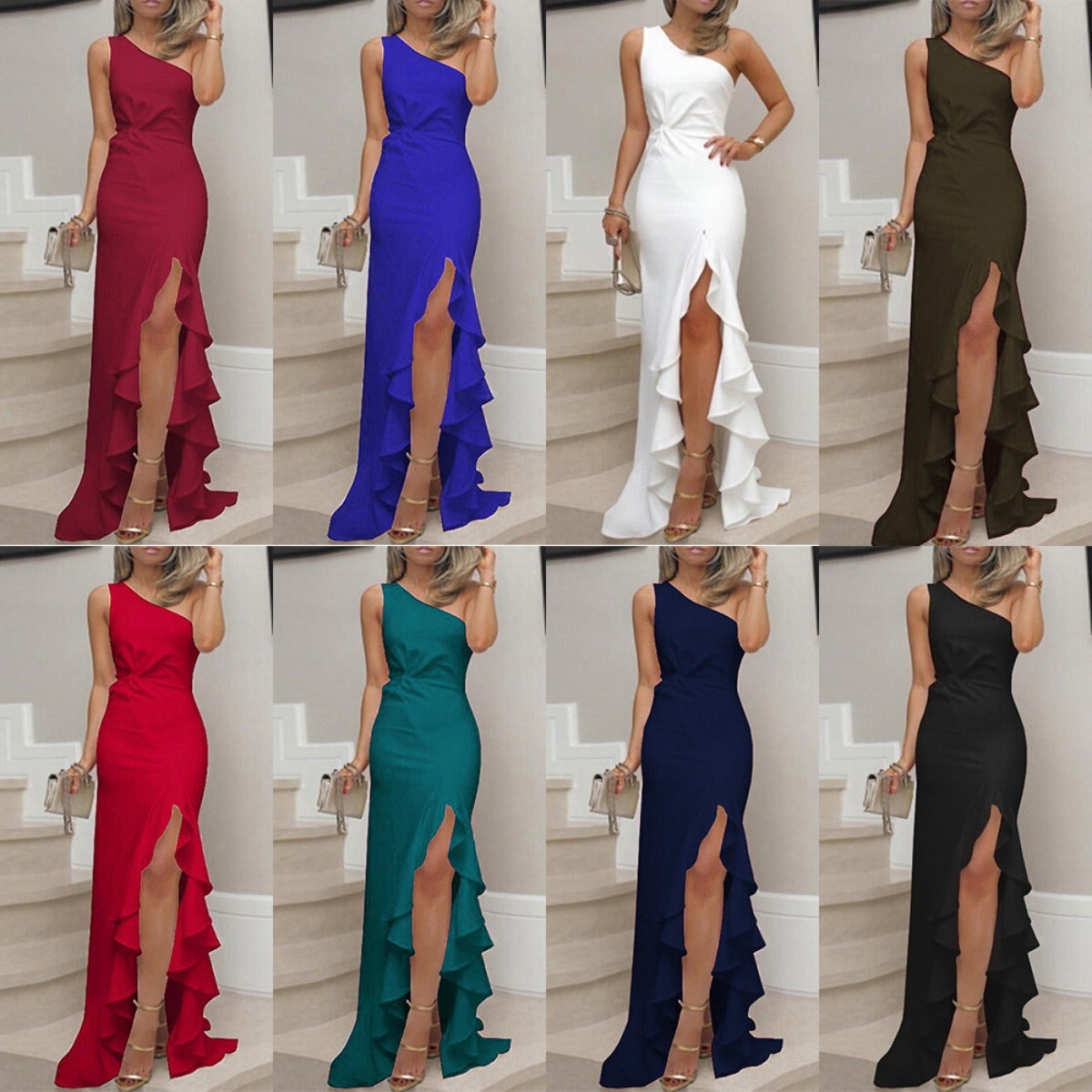 R&B | Swing-Kleid mit geteiltem Rüschensaum