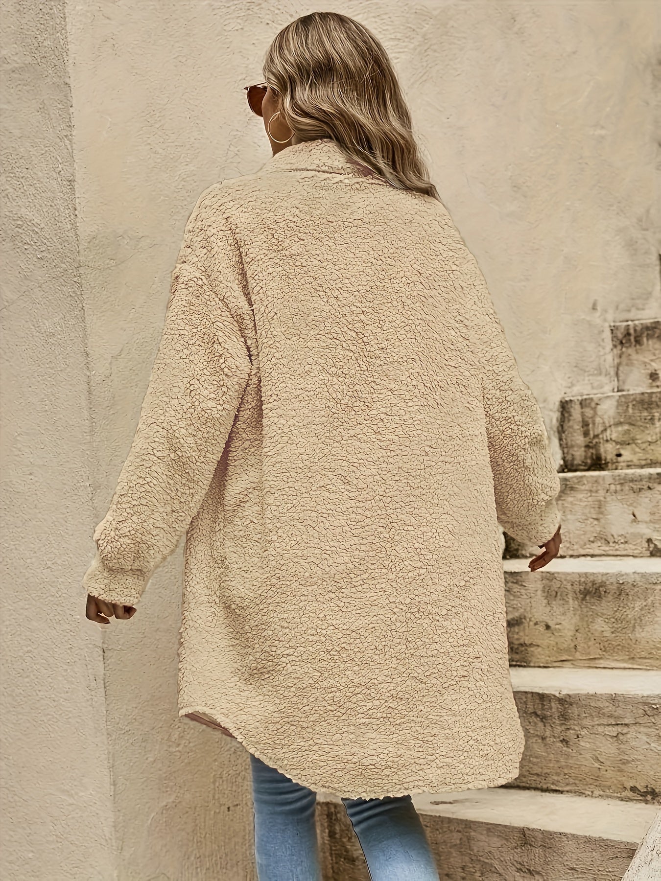 R&B | Lange Jacke Im Sherpa-stil Polyester Warm und Stilvoll