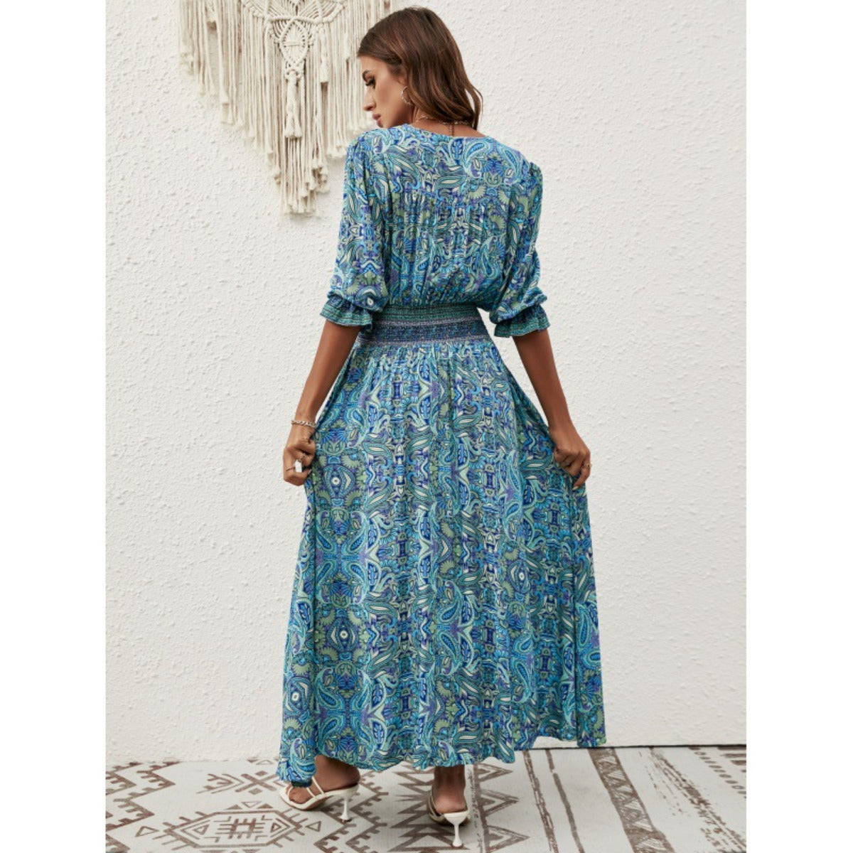 R&B | Kleid mit siR&Ben Viertelärmeln in der Taille