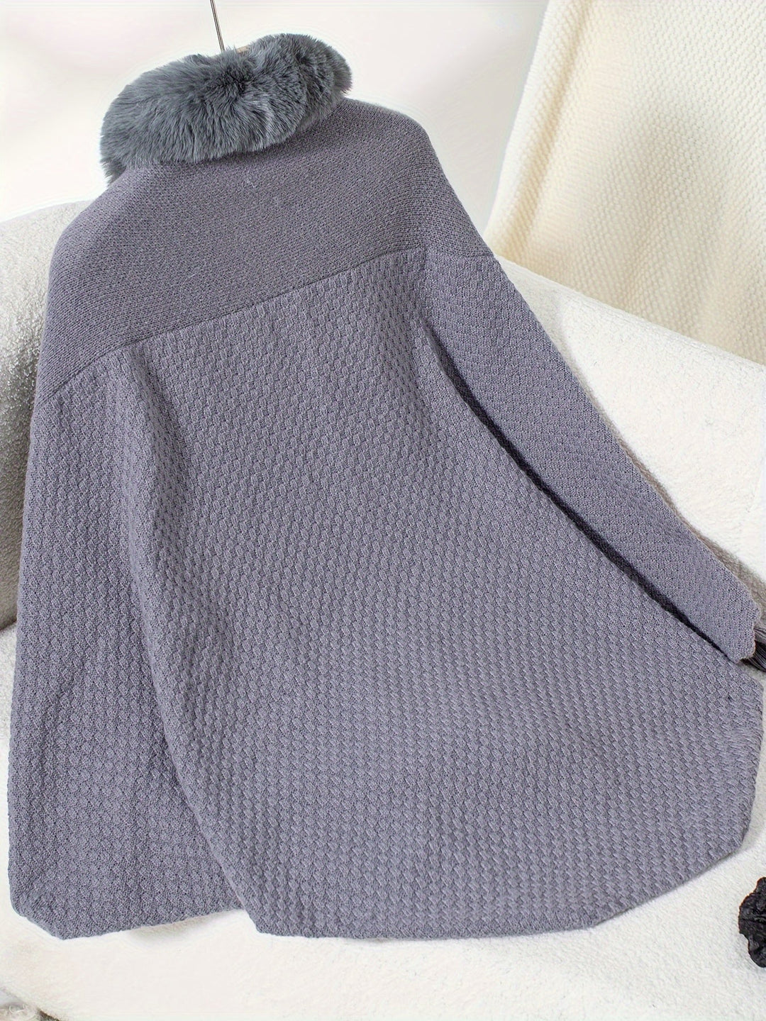R&B | Faux Fur Cardigan mit Schal Kragen Akryl Warm und Elegant