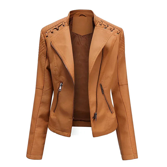 R&B | Pudriges Lederjacke mit Reißverschluss