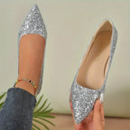 R&B | Glitzer Schuhe mit Niedrigem Absatz Komfortabel und Stabil