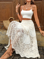 R&B | Boho-Spitzen-Maxi-Rock für Damen