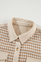 R&B | Hundezahn Muster Hemdjacke Baumwollmischung Trendy und Komfortabel