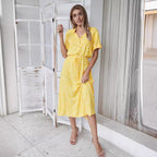 R&B | Polka-Dot-Kleid mit V-Ausschnitt und Knöpfen