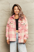 R&B | Karierte Kragenknopf Jacke