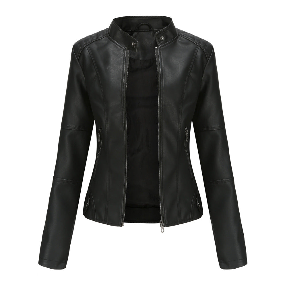 Biker-jacke mit Stehkragen