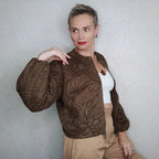 R&B | Bomberjacke mit Wildlederstruktur und Stickerei