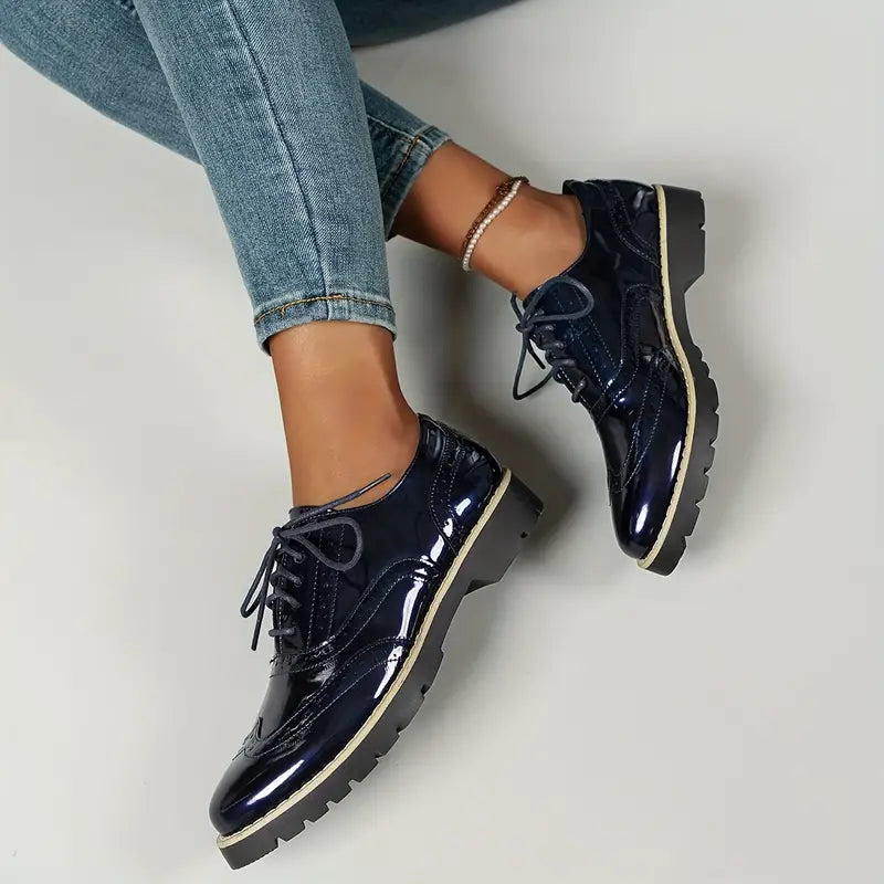 R&B | Lackschuhe Im Oxford-Stil mit Klobiger Sohle für Damen