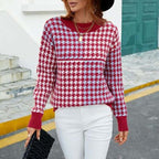 R&B | Geometrischer Strickpullover Mit Trendigem Muster