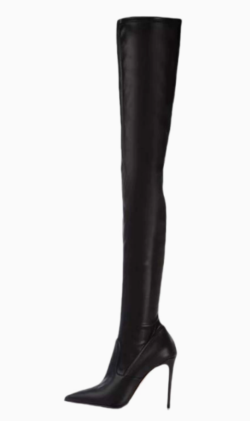Femme Über-die-Knie Spitzenzehen Stiletto Stiefel R&B