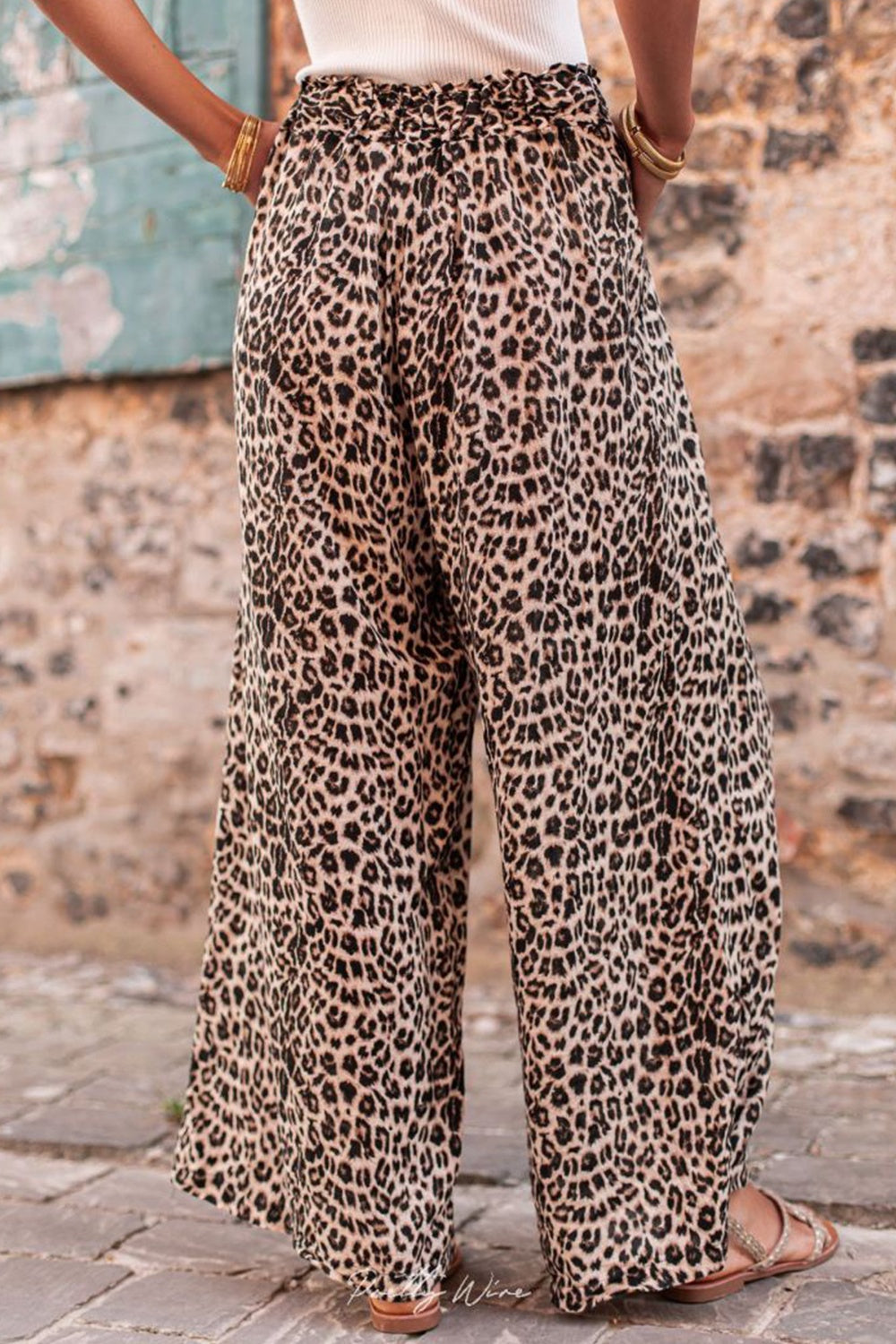 R&B | Leopard Zugband Weite Beinform Pants