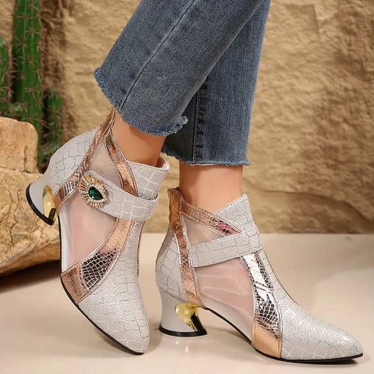 modische Damen-Schuhe, luftiges Mesh mit Kristallverzierung. Heidi Mode Heidi Mode