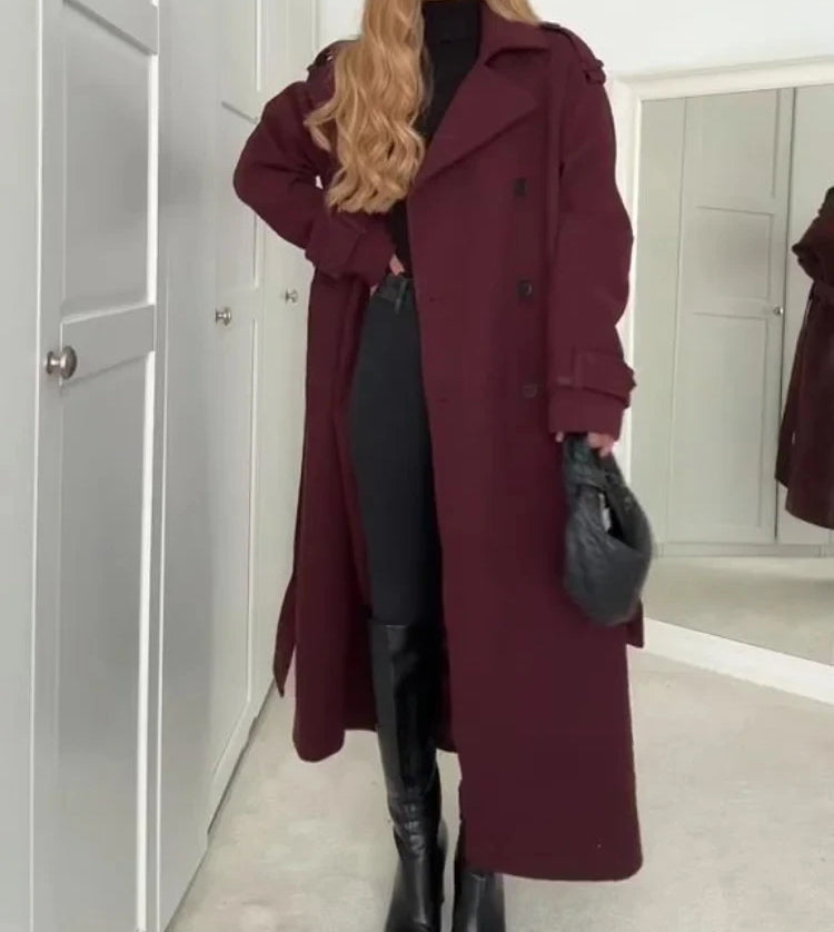 R&B | trenchcoat - eleganter langer roter Damenmantel
