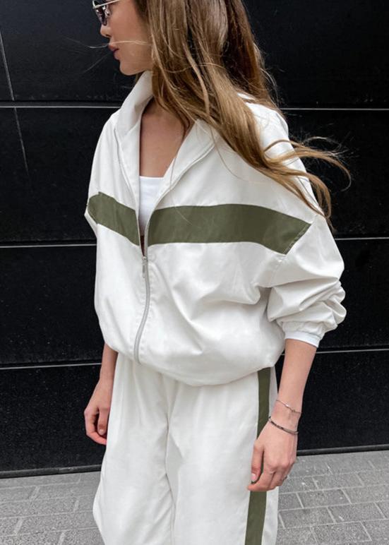 R&B | Edge - Kontrast Reißverschlussjacke und weit geschnittene Hose Set