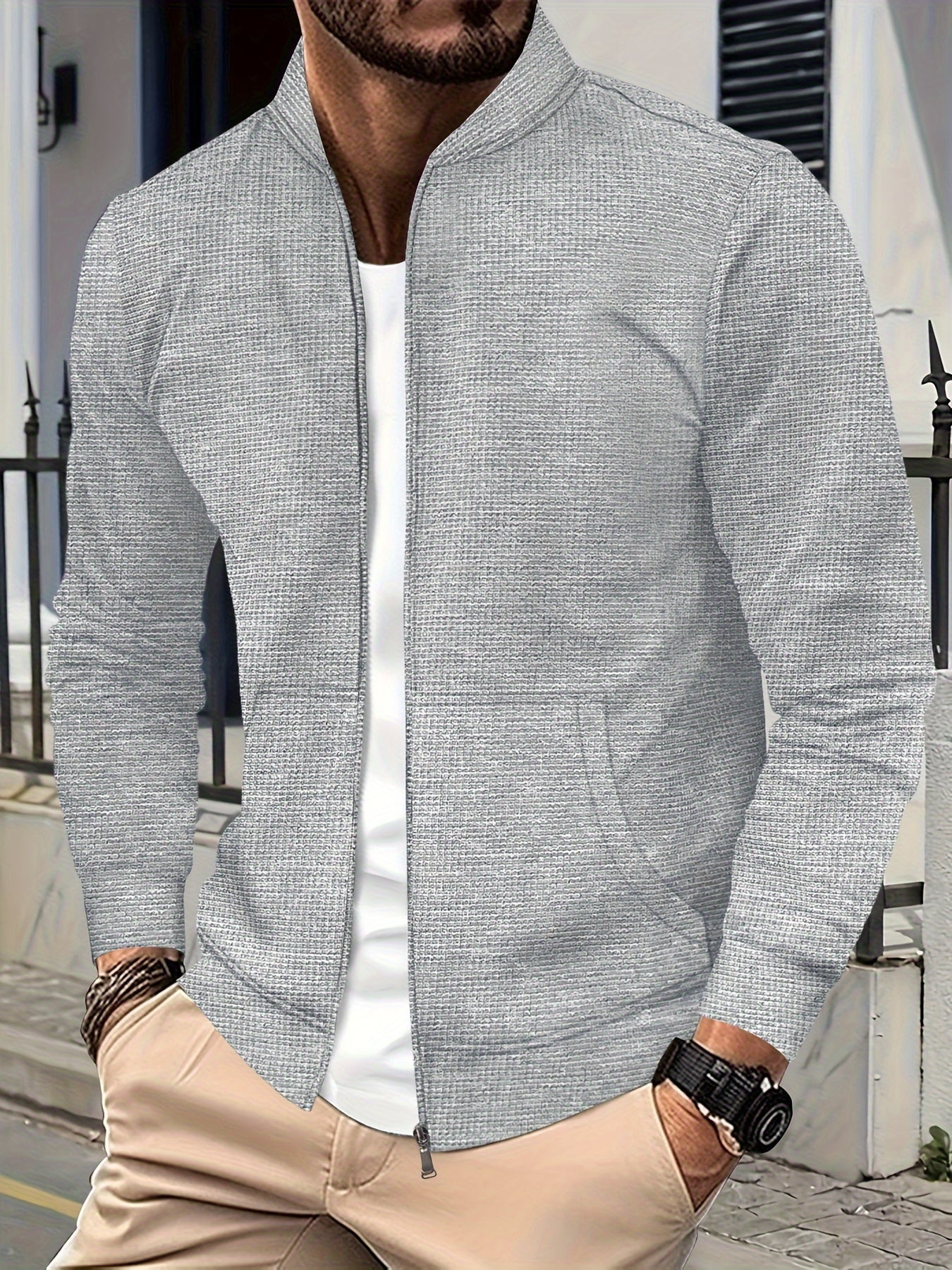 R&B | Elegante Jacke mit Reißverschluss Baumwollmischung Stilvoll und Bequem