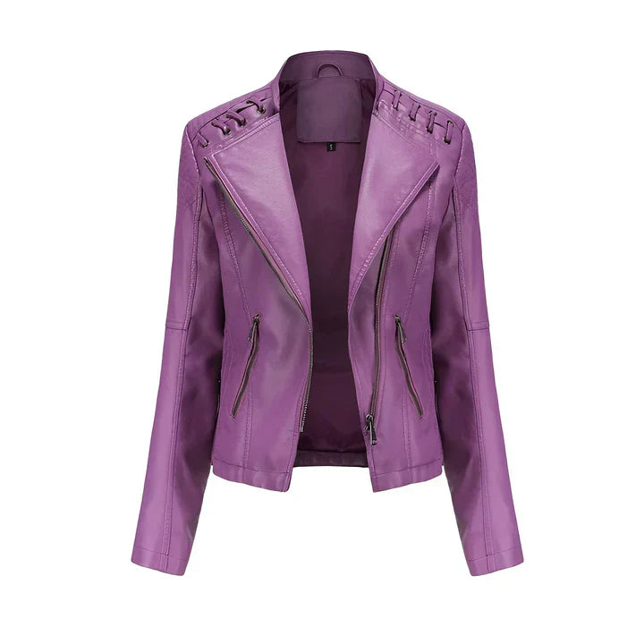 R&B | Pudriges Lederjacke mit Reißverschluss