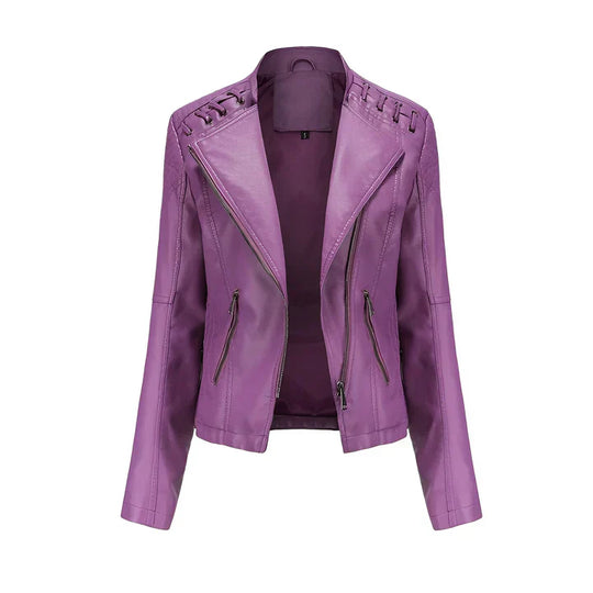 R&B | Pudriges Lederjacke mit Reißverschluss