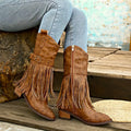 R&B | Vintage-Cowboy-Stiefel mit Quaste