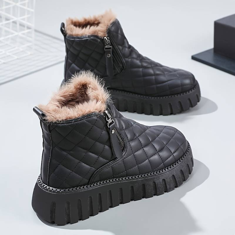 R&B | Gesteppte Dick-Sohlige Warme Winterstiefel