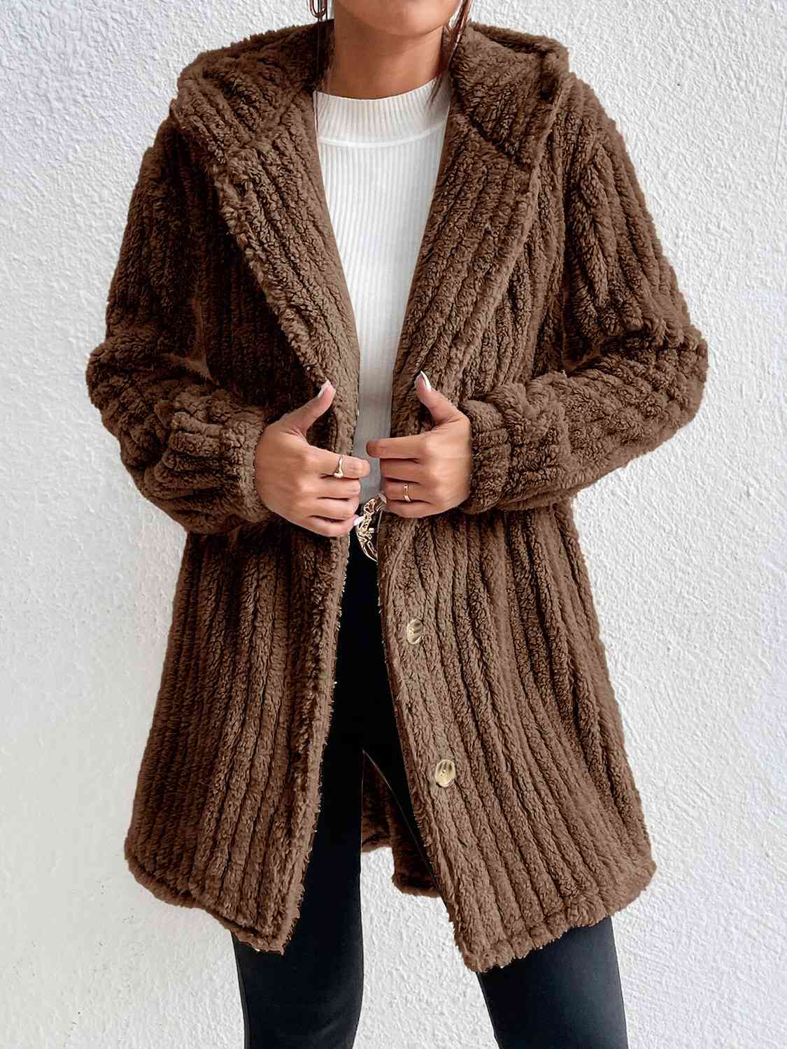 R&B | Button Down Kapuzenmantel