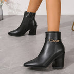 Elegante Stiefel mit seitlichem Reißverschluss und Blockabsatz R&B