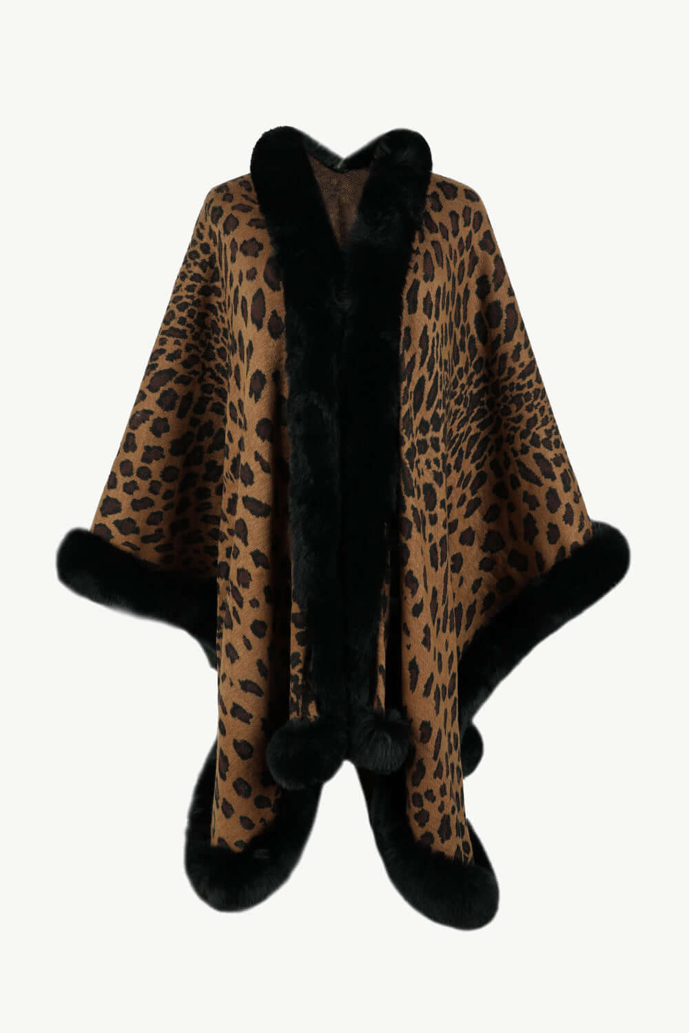 R&B | Leopardenmuster Offenes Poncho