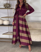 R&B | Kleid mit Streifenmuster und Reversriemen
