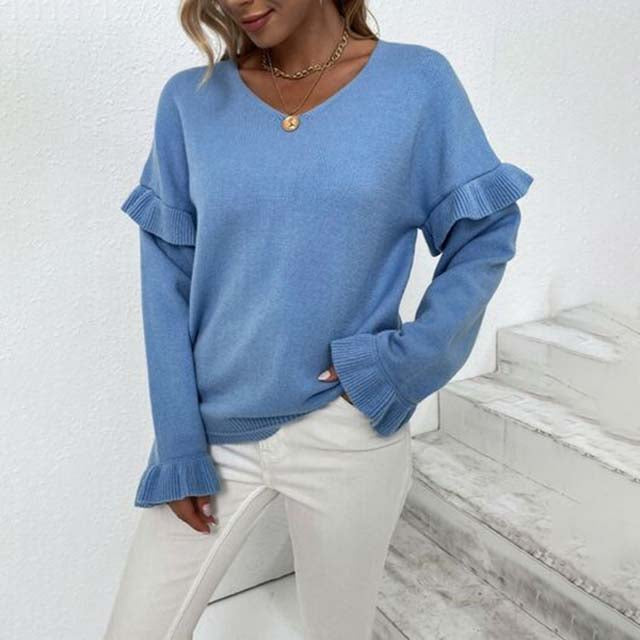 R&B | Einfarbiger Strickpullover Für Kalte Tage