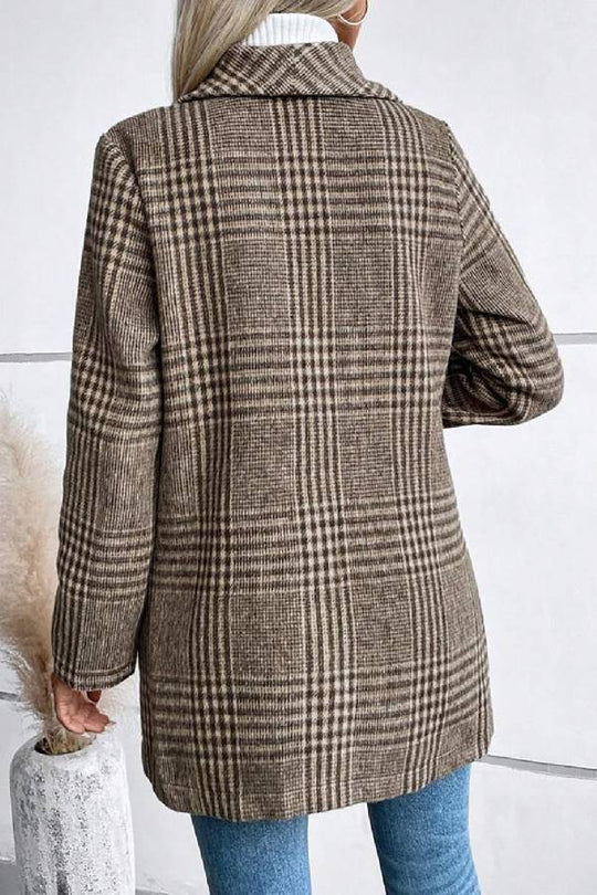 R&B | Kollektion Karierter Kragen Langarmjacke