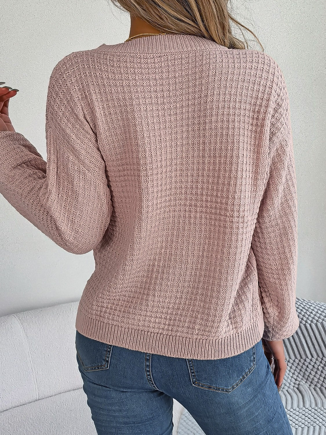R&B | Sweater - Strukturstrick Rundhals Pullover