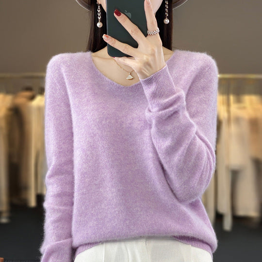 R&B | Lockerer Damenpullover mit V-Ausschnitt für Herbst und Winter