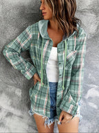 R&B | Karierte Jacke mit Kapuze Baumwolle und Polyester Leger und Komfortabel